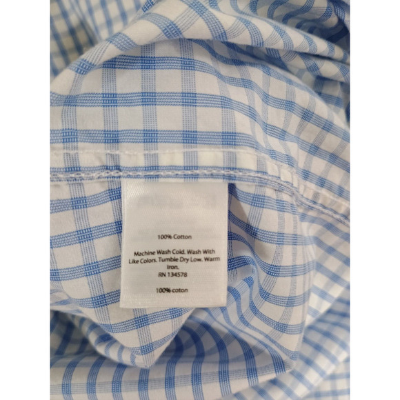 Vineyard Vines Shirt Men's 2X Blue White Check Classic Fit Murray Button Down - Picture 11 of 11